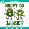 St. Patrick's Day inspired Happy Go Lucky SVG set featuring Four Leaf Clover, Pot of Gold, and Retro elements for download.