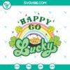 Colorful Happy Go Lucky SVG file with rainbow and shamrock designs, perfect for St Patrick's Day crafting projects.