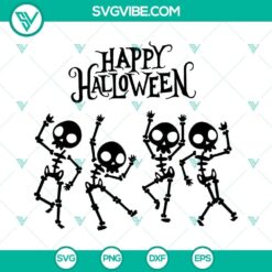 Dancing skeleton SVG file for Happy Halloween, spooky skeletons design for crafting projects. Ideal for digital downloads.