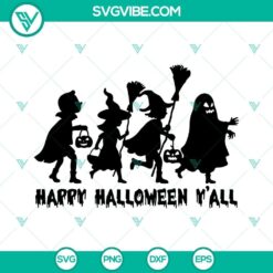 Happy Halloween Y’all SVG File with festive and cheerful Halloween-themed design, perfect for crafting projects.