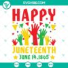 Juneteenth African Pride SVG design celebrating June 19, 1865. Includes SVG, PNG, DXF, and EPS files for digital use.