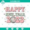 Happy New Year 2023 disco ball SVG download with festive design for New Year's celebration. Great for New Year SVG files.