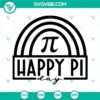 Colorful Happy Pi Day rainbow SVG file with Pi symbol perfect for math teachers. High-quality Pi symbol SVG and PNG files.