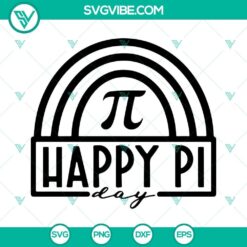 Colorful Happy Pi Day rainbow SVG file with Pi symbol perfect for math teachers. High-quality Pi symbol SVG and PNG files.