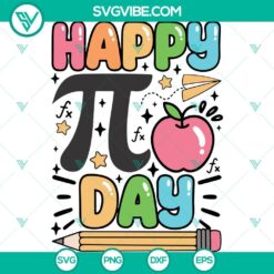 Pi Day SVG design for math teachers, includes Symbol Math SVG files in PNG, DXF, and EPS formats. Celebrate Pi Day with this happy design.