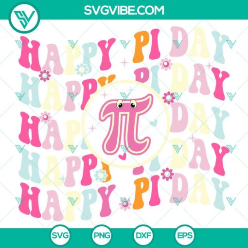 Happy Pi Day Cricut SVG design, including pi symbol, numbers, and festive elements, ideal for DIY crafting projects.
