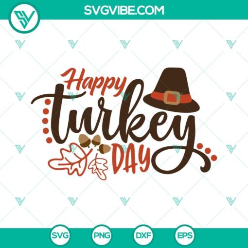 Thanksgiving Day SVG files with cheerful turkey design for festive crafting projects.