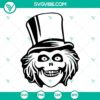 Spooky Hatbox Ghost face SVG design inspired by Disney's Haunted Mansion for download.