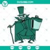 Haunted Mansion Hatbox Ghost SVG images inspired by Disneyland featuring ghostly designs for Halloween crafts and decor.