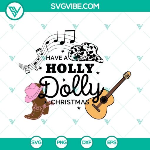 Holly Dolly Christmas SVG images and PNG vector clipart for festive holiday crafting projects.