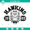Hawkins Indiana 1983 SVG Download featuring Hawkins Tigers from Stranger Things series. Perfect for fans of the show.