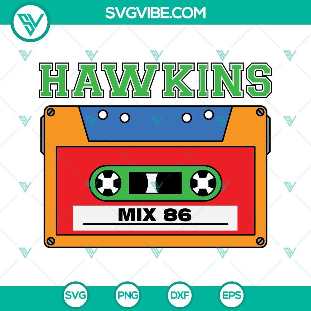 hawkins-mix-86-svg-hawkins-high-school-svg-stranger-things-svg-80-s-music-mixtape-svg-7-mockup.jpg Hawkins Mix 86 SVG file featuring Hawkins High School and Stranger Things themed images for download.