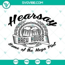 Hearsay Brew House logo SVG with Mega Pint design and Johnny Depp likeness, ideal for digital projects.