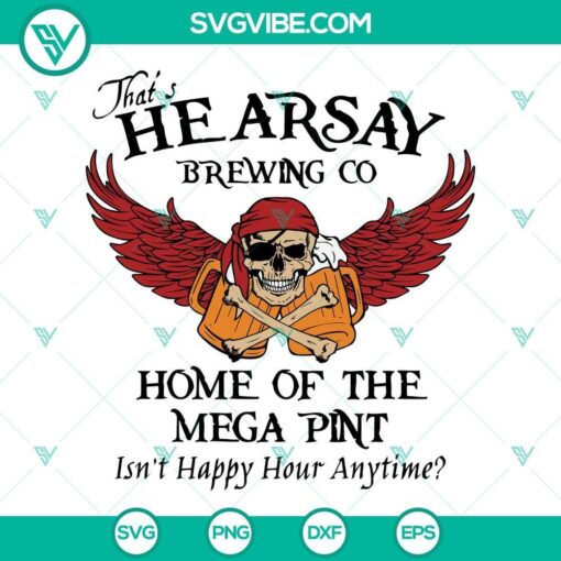 Hearsay Brewing Company Mega Pint SVG image, showcasing intricate design of the Mega Pint glassware for digital use.