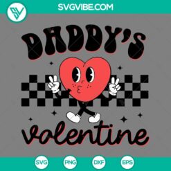 Heart Daddy’s Valentine SVG images in PNG EPS DXF format, ideal for Valentine’s Day crafts and projects.