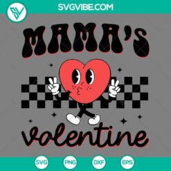 Heart Mama’s Valentine SVG file with PNG, EPS, and DXF formats for crafting. Ideal for Valentine's Day projects and decorations.