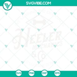 Heeler Mechanics Co SVG featuring Bluey family characters in a bone design. Downloadable in PNG, DXF, and EPS formats.
