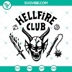 Hellfire Club Stranger Things 4 SVG images PNG bundle - perfect for crafting projects with a mysterious and nostalgic vibe.