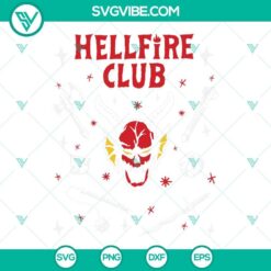 Hellfire Club SVG images, Stranger Things 4 SVG file, and Hellfire Club PNG with dark mysterious designs for digital use.