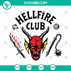 Hellfire Club SVG download with Stranger Things 4 themed files, featuring Stranger Things 4 logo. Ideal for fans of the show.