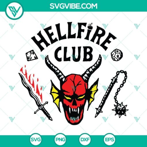 Hellfire Club SVG download with Stranger Things 4 themed files, featuring Stranger Things 4 logo. Ideal for fans of the show.