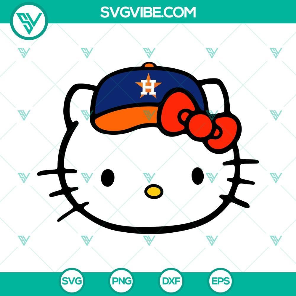Hello Kitty Astros SVG File, Hello Kitty Houston Astros SVG Cricut Silhouette Hello Kitty Houston Astros SVG graphics featuring cute Hello Kitty mascot in Astros baseball team colors and gear. Ideal for crafts and fan creations.