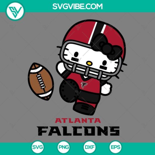 Hello Kitty Atlanta Falcons logo in SVG, PNG, EPS, and DXF file formats for digital projects.