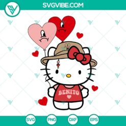 Hello Kitty and Bad Bunny themed Valentine's Day SVG design for Baby Benito, perfect for creating festive crafts.