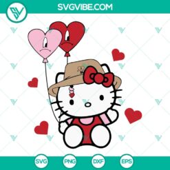 Hello Kitty Bad Bunny Heart SVG Files ideal for Valentine's Day projects, featuring a collaboration design. Great for crafts & digital printing.
