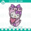 Hello Kitty bear with heart pink embroidery design, cute Sanrio Kitty file for craft projects, digital embroidery.