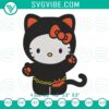 Hello Kitty Black Cat Halloween Embroidery Design featuring an adorable Halloween file, perfect for spooky craft projects.