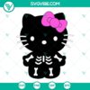 Hello Kitty Black Skeleton Halloween SVG PNG DXF EPS Cut Files for spooky crafting projects.