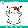Hello Kitty Boo Ghost Halloween SVG design for Cricut, featuring PNG, DXF, and EPS file formats. Ideal for crafting projects.