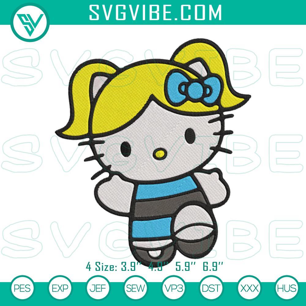 Hello Kitty Bubbles The Powerpuff Girl Machine Embroidery Design Download Hello Kitty Bubbles The Powerpuff Girl embroidery designs, featuring a cute Powerpuff pattern for digital use.