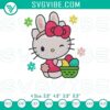 Hello Kitty Bunny Easter embroidery file with Easter eggs pattern for digital download.