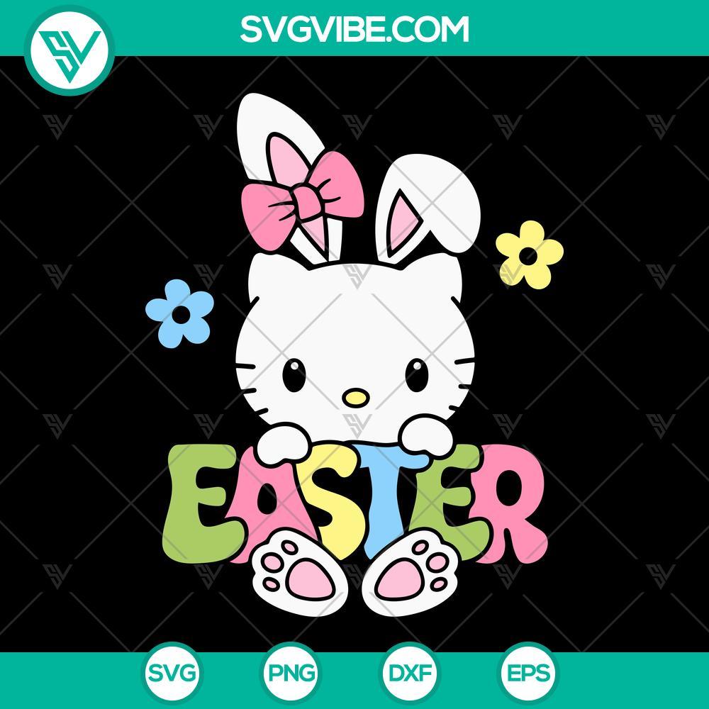Hello Kitty Bunny Easter SVG, Kitty Bow Tie SVG Hello Kitty Bunny Easter SVG with Kitty Bow Tie design, perfect for downloading. Ideal for Easter crafts or projects.