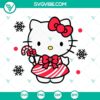 Hello Kitty Christmas-themed SVG files for Cricut, featuring candy canes. PNG, DXF, EPS formats included. Ideal for holiday crafts.
