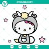 Cute Capricorn and Hello Kitty SVG designs for Cricut crafting, featuring adorable Kawaii elements. Ideal for baby-themed projects.