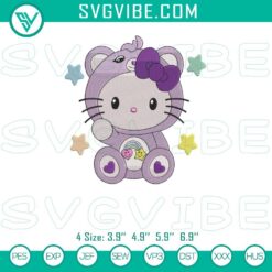 Hello Kitty Care Bear embroidery file featuring Best Friend Bear design, perfect for DIY projects.