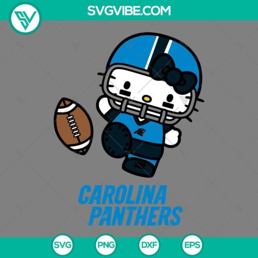 Hello Kitty Carolina Panthers logo design SVG PNG EPS DXF files for download. Ideal for NFL fans and crafts.