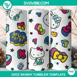 Hello Kitty cartoon themed 20oz tumbler wrap design in PNG file format for download.