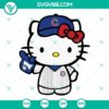 Hello Kitty Chicago Cubs SVG, Kawaii Baseball design with PNG and DXF formats for digital crafting projects.