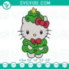 Hello Kitty Christmas tree embroidery design. Sanrio holiday digital embroidery file for crafting.