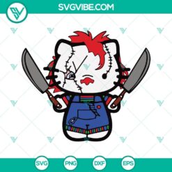 Hello Kitty Chucky SVG Files, Kitty Horror Movie Halloween SVG Files, Chucky