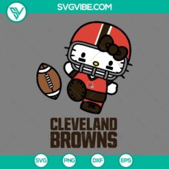 Hello Kitty Cleveland Browns logo design in SVG, PNG, EPS, and DXF file formats for digital use.