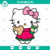 Hello Kitty coffee, concha, kitty cat drinks and foods SVG images, perfect for download. Cute and whimsical design for crafting projects.