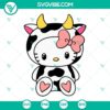Hello Kitty cow SVG design, cute Sanrio cat character in a cow costume. Download PNG DXF EPS files for crafting.