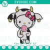 Hello Kitty cow with lollipop embroidery design, cute Sanrio cartoon pattern.