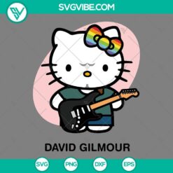 Hello Kitty David Gilmour Pink Floyd SVG design with various file formats for digital crafting projects.
