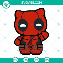 Hello Kitty Deadpool and Hi Yukio SVG files - Adorable Marvel Comics hero characters in cute digital image. Perfect for crafting projects.